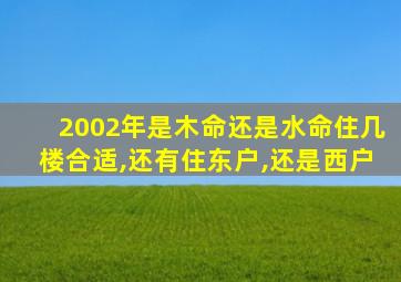 2002年是木命还是水命住几楼合适,还有住东户,还是西户