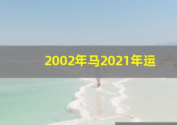 2002年马2021年运