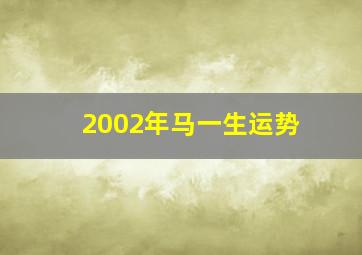 2002年马一生运势