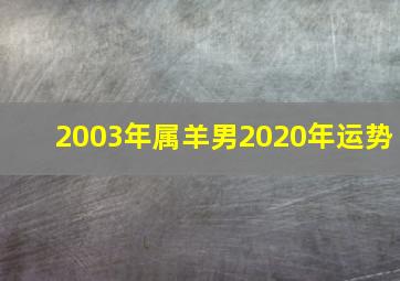 2003年属羊男2020年运势