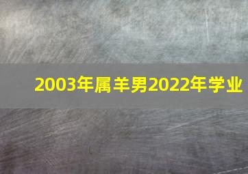 2003年属羊男2022年学业