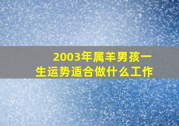 2003年属羊男孩一生运势适合做什么工作