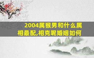 2004属猴男和什么属相最配,相克呢婚姻如何