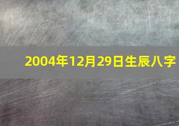 2004年12月29日生辰八字