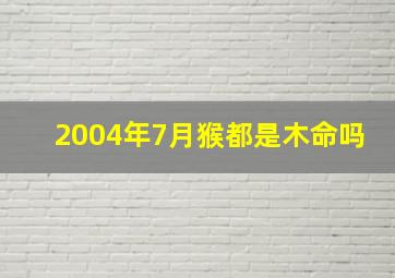 2004年7月猴都是木命吗