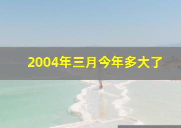 2004年三月今年多大了