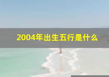 2004年出生五行是什么