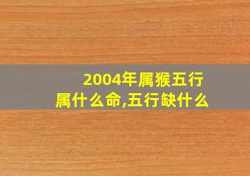 2004年属猴五行属什么命,五行缺什么