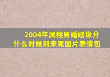 2004年属猴男婚姻缘分什么时候到来呢图片表情包