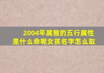 2004年属猴的五行属性是什么命呢女孩名字怎么取