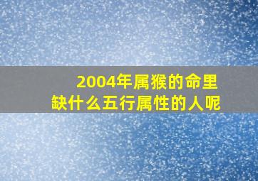 2004年属猴的命里缺什么五行属性的人呢