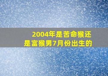 2004年是苦命猴还是富猴男7月份出生的