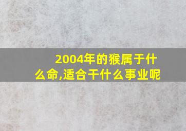 2004年的猴属于什么命,适合干什么事业呢