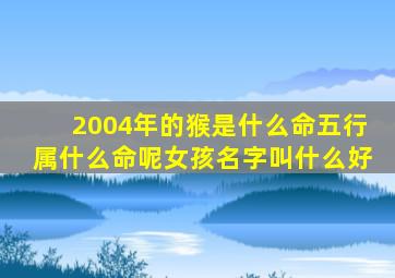 2004年的猴是什么命五行属什么命呢女孩名字叫什么好