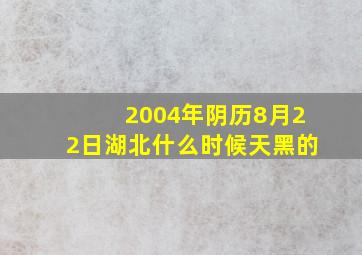 2004年阴历8月22日湖北什么时候天黑的