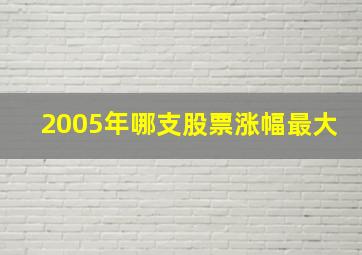 2005年哪支股票涨幅最大