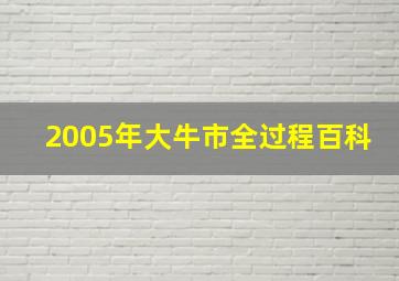 2005年大牛市全过程百科