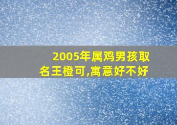 2005年属鸡男孩取名王橙可,寓意好不好