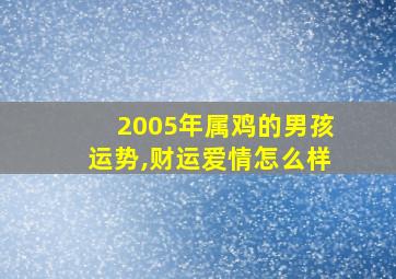 2005年属鸡的男孩运势,财运爱情怎么样