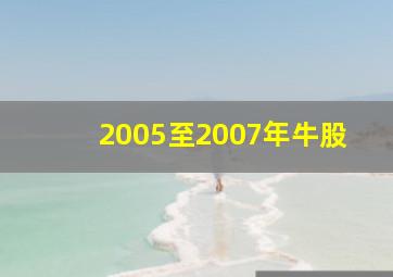 2005至2007年牛股