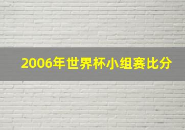 2006年世界杯小组赛比分