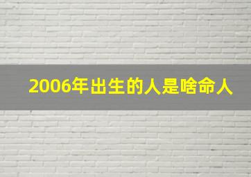 2006年出生的人是啥命人