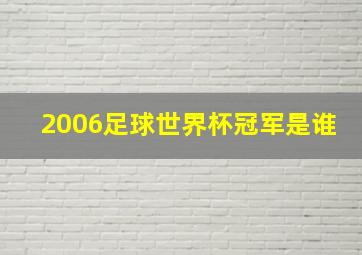 2006足球世界杯冠军是谁