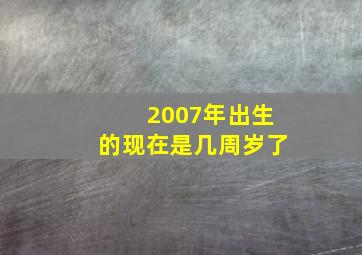 2007年出生的现在是几周岁了