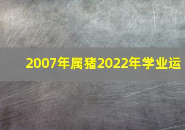 2007年属猪2022年学业运