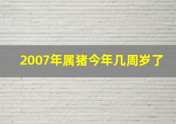 2007年属猪今年几周岁了