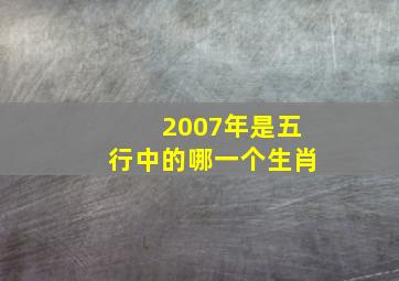 2007年是五行中的哪一个生肖