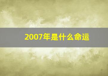 2007年是什么命运