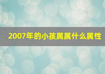 2007年的小孩属属什么属性