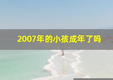 2007年的小孩成年了吗