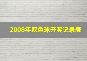 2008年双色球开奖记录表