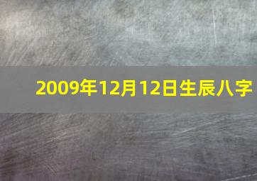 2009年12月12日生辰八字