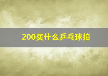 200买什么乒乓球拍