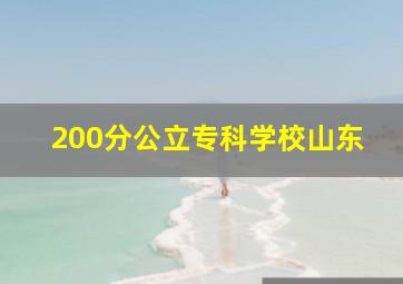 200分公立专科学校山东