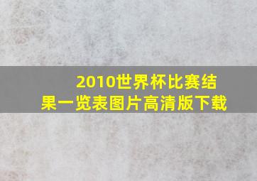 2010世界杯比赛结果一览表图片高清版下载