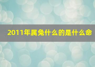 2011年属兔什么的是什么命