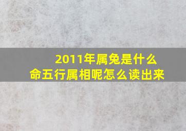 2011年属兔是什么命五行属相呢怎么读出来