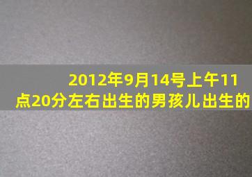 2012年9月14号上午11点20分左右出生的男孩儿出生的