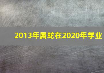 2013年属蛇在2020年学业