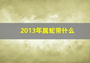 2013年属蛇带什么