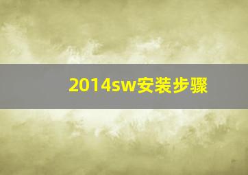 2014sw安装步骤