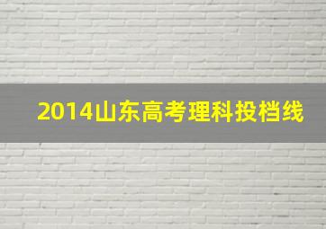 2014山东高考理科投档线