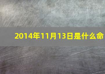 2014年11月13日是什么命