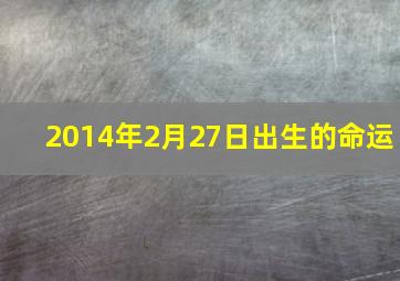 2014年2月27日出生的命运