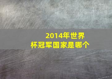 2014年世界杯冠军国家是哪个