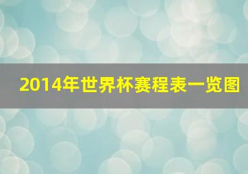 2014年世界杯赛程表一览图